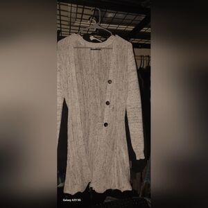 Shein Cream 3 Button Long Cardigan